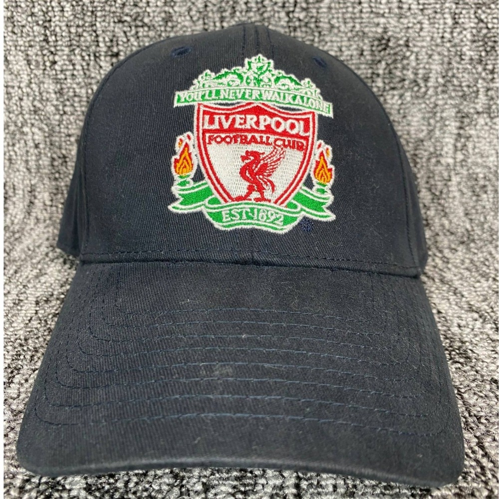 Liverpool Football Club LFC Hat Cap Black Cotton Soccer YNWA Adjustable Strap